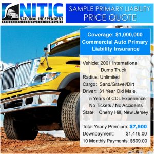 Sample Truck Insurance Price Quotes