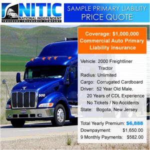 Sample Truck Insurance Price Quotes