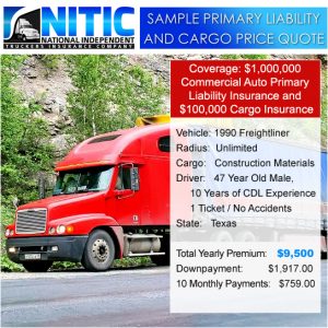 Sample Truck Insurance Price Quotes